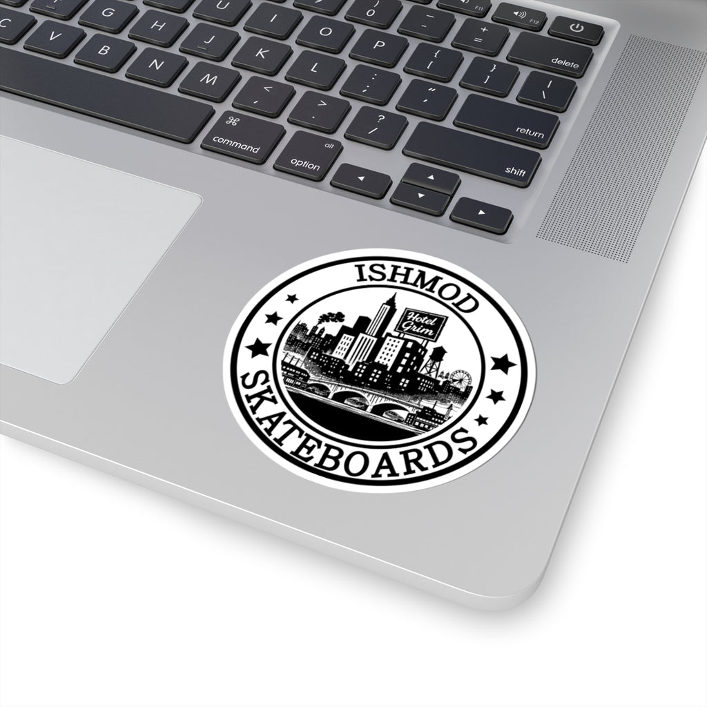Ishmod Skateboards City Seal Sticker — Kiss-Cut Skateboard Logo Decal