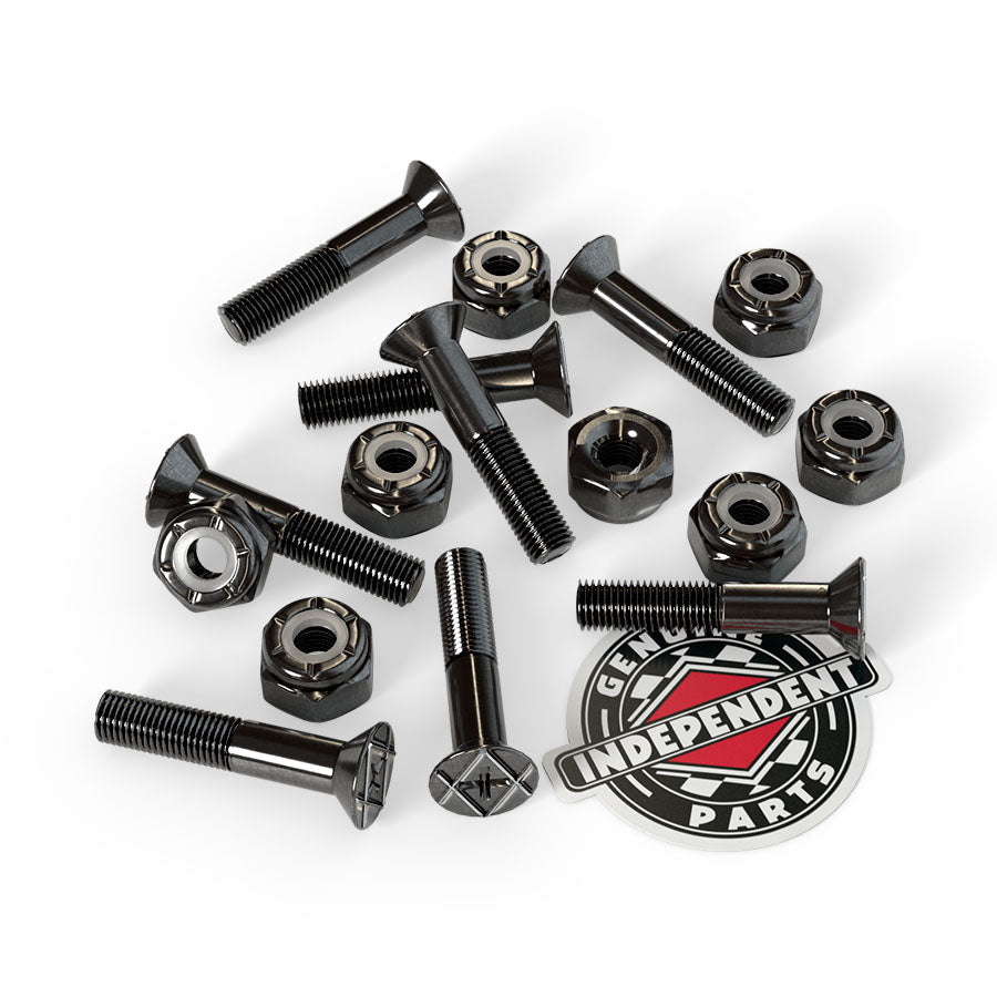 Independent Truck Co. Genuine Parts 1" Black Skateboard Mounting Hardware