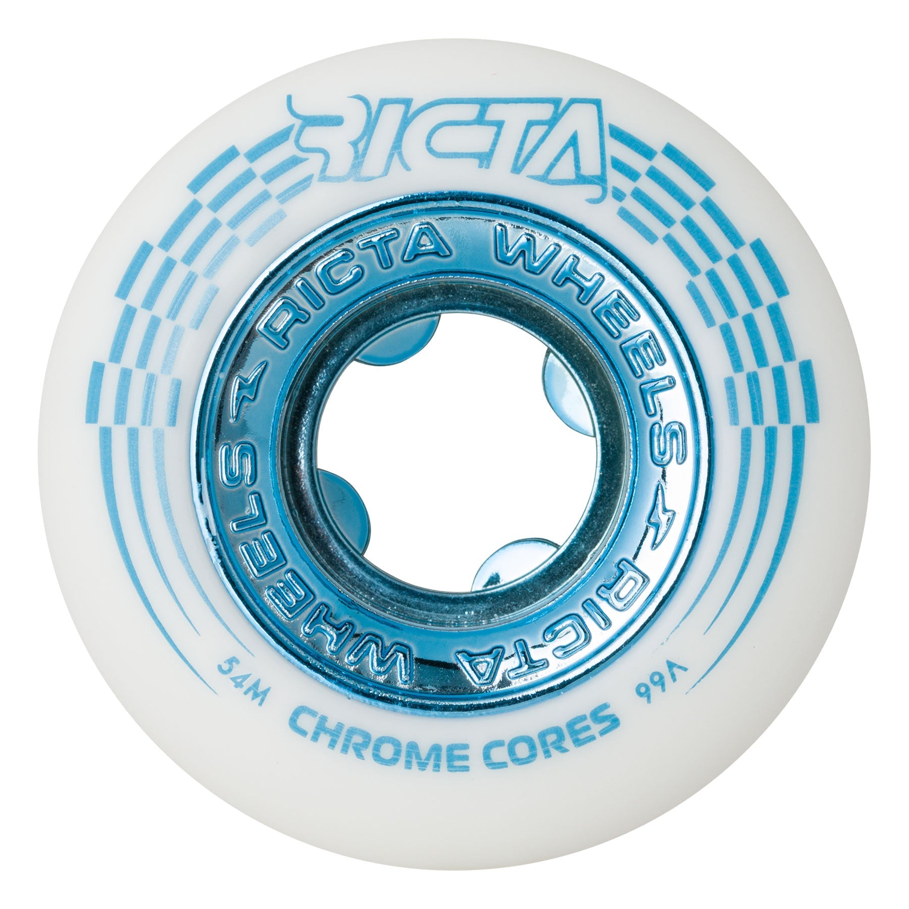 Ricta Chrome Core White Teal 54mm 99a Skateboard Wheels