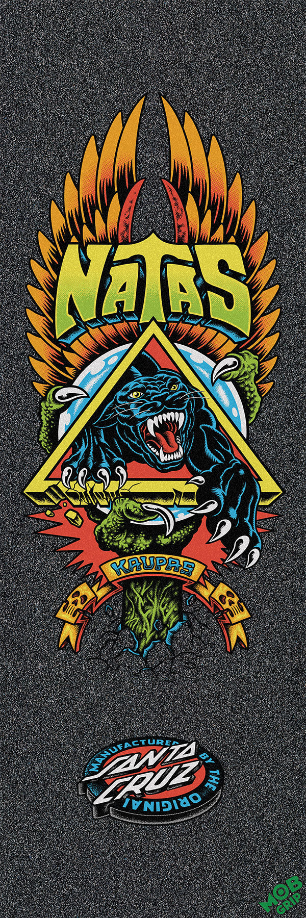 Mob x Natas Panther 11" x 33" Black Skateboard Grip Tape